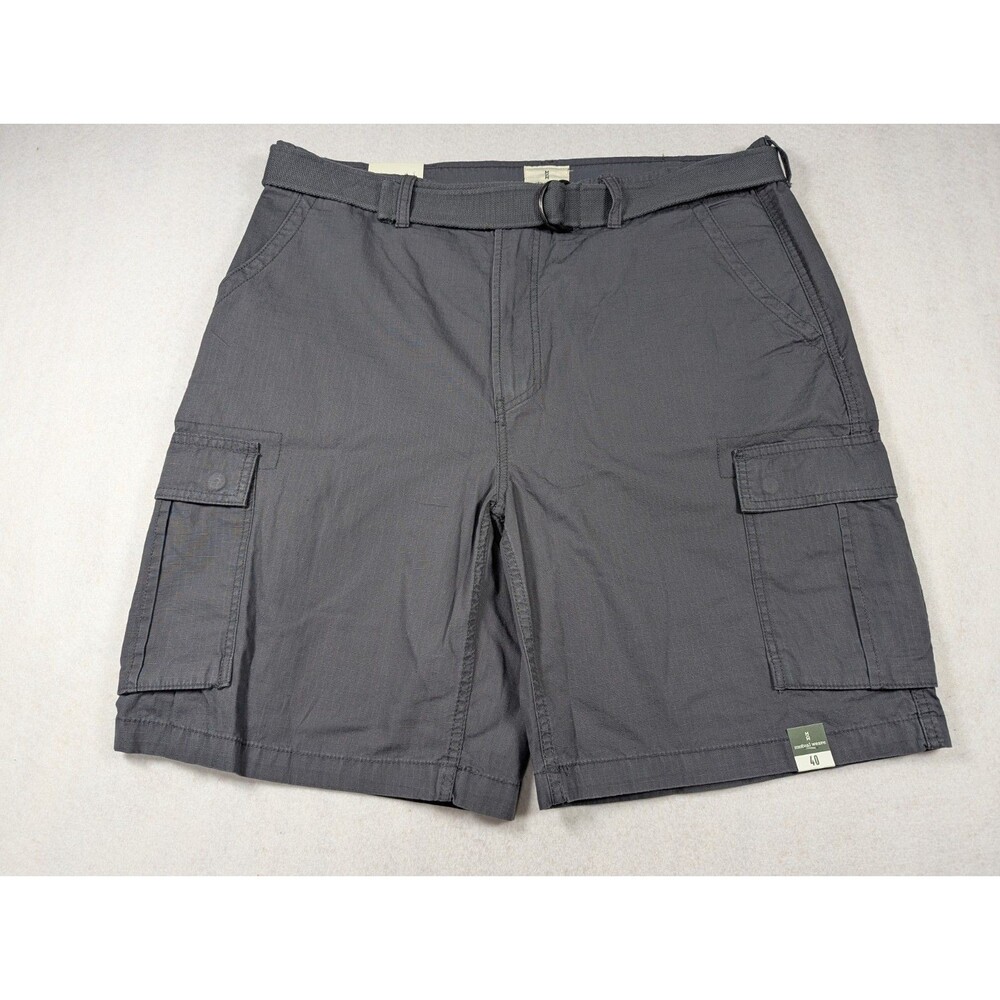 Mutual Weave - Cargo Shorts Pockets - Iron - Size: 40